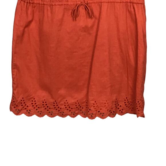 Madewell Eyelet Wildfield Rusted Red Coral Cinnamon Orange Shift Dress sz 12 - Picture 5 of 14